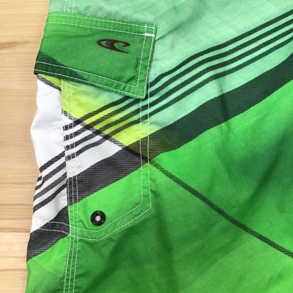 O’Neill Green Plaid Swim Board Shorts Size 33 - Picture 4 of 8